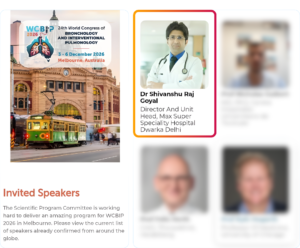 Invited as a Speaker - 24th World Congress of Bronchology & Interventional Pulmonology WCBIP 2026